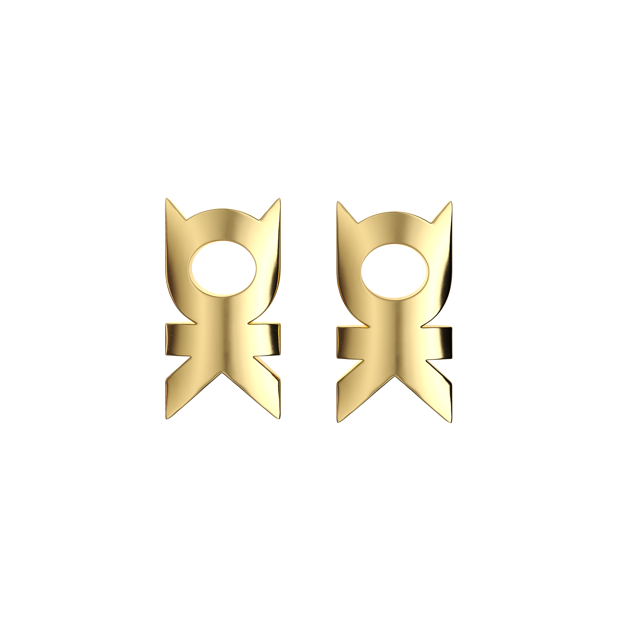 A detail of A-OK Earring Stud XL in Gold